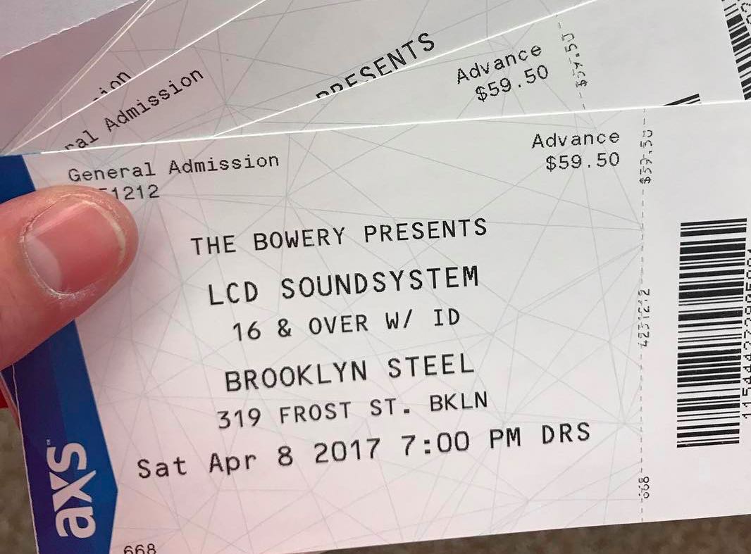 Yr City's A Sucker: LCD Soundsystem Ticket Sale Vendor System